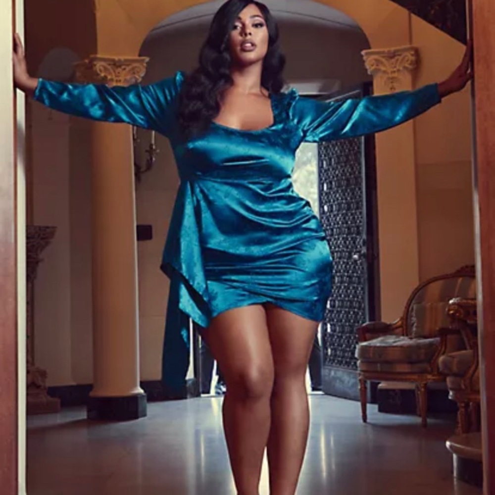 Blue Fashion to Figure Holiday Dress